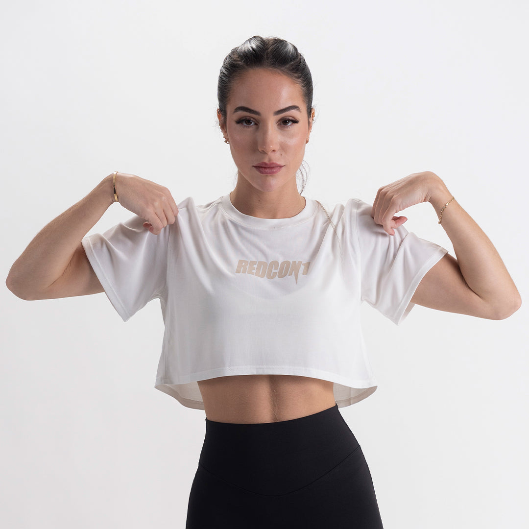 Ivory Essential Crop Tee