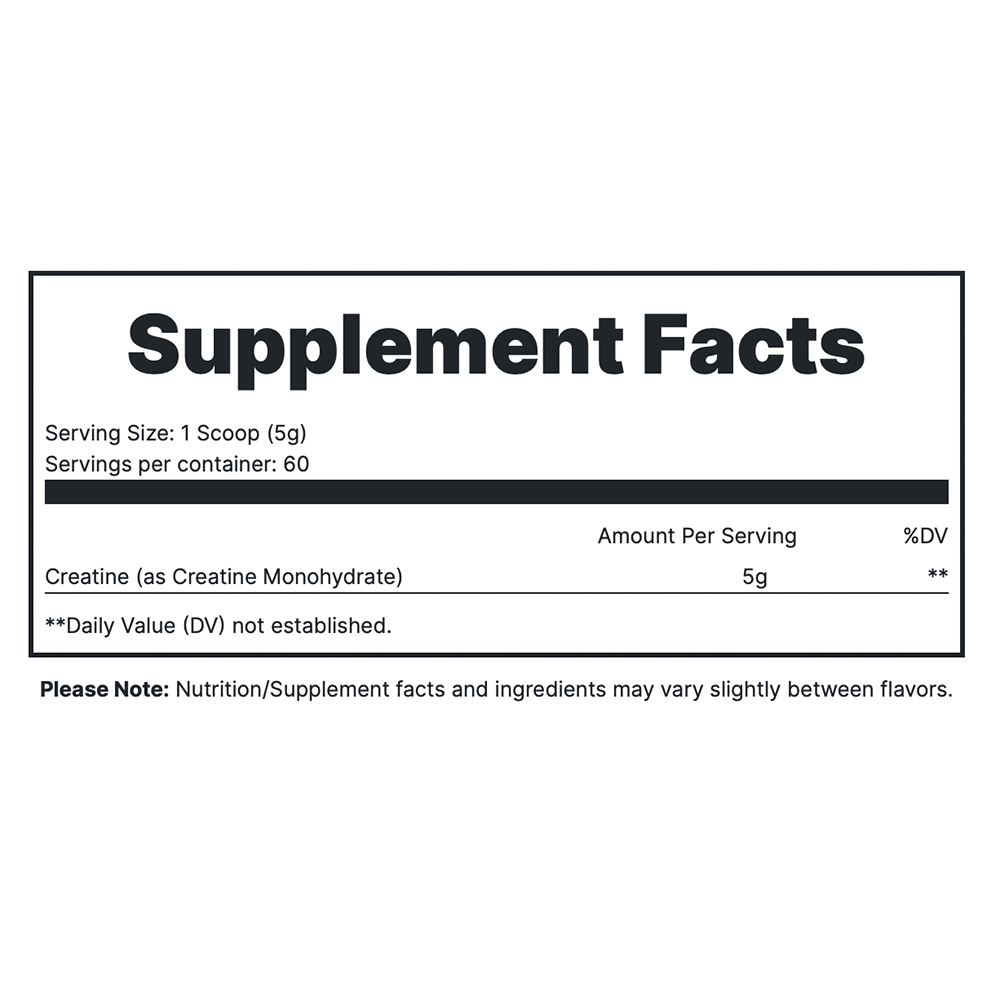 Basic Training Creatine Supplement Fact
