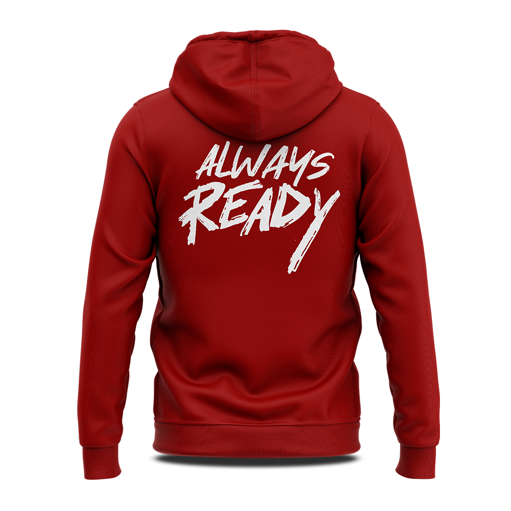 Always Ready Red Hoodie - Back