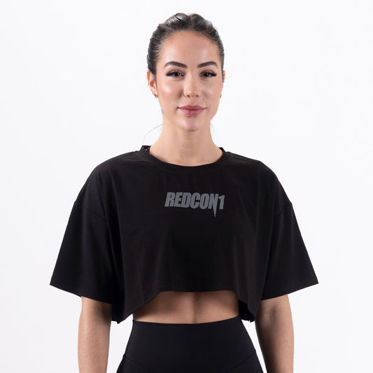 Black Essential Crop Tee