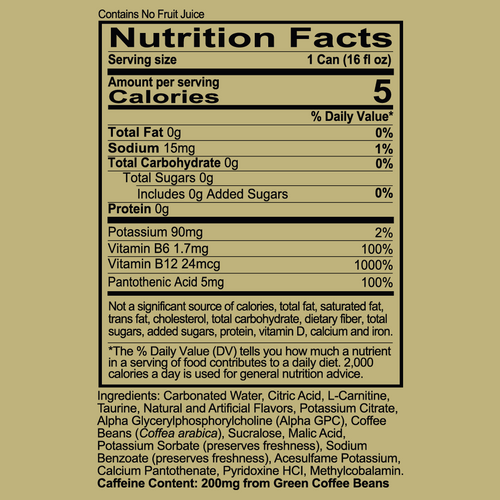 Redcon1 Energy -Prime Time Punch Supp Facts