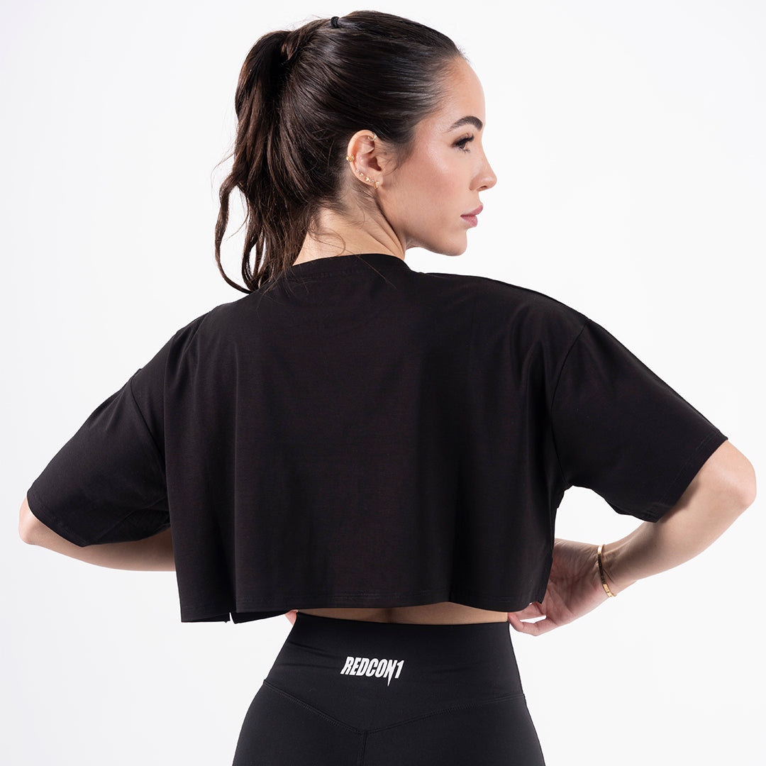 Black Essential Crop Tee