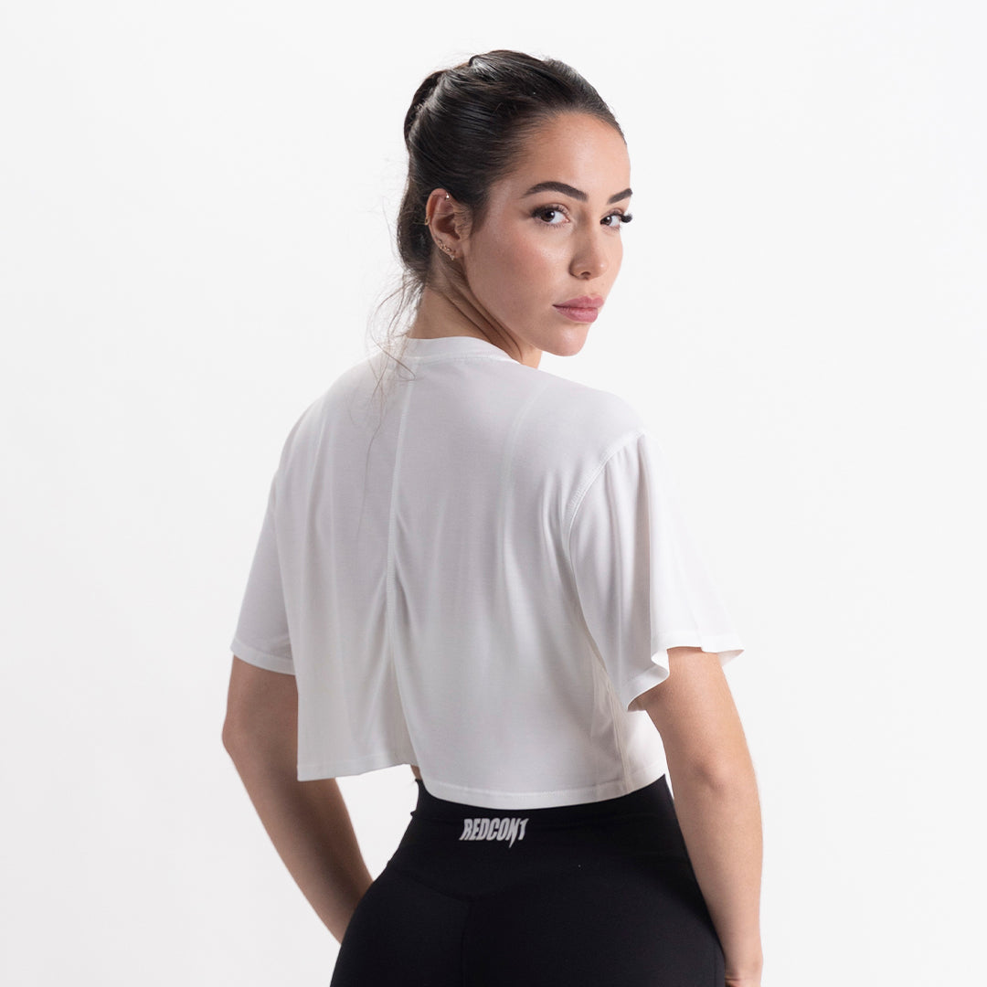 Ivory Essential Crop Tee