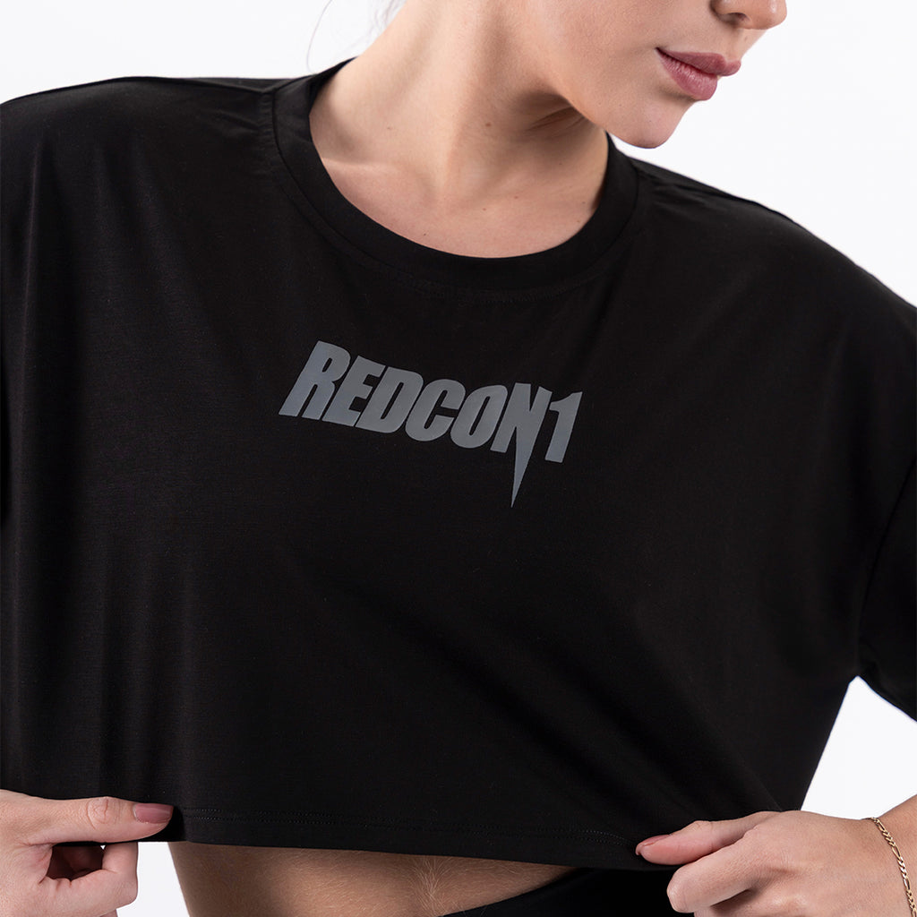 Black Essential Crop Tee