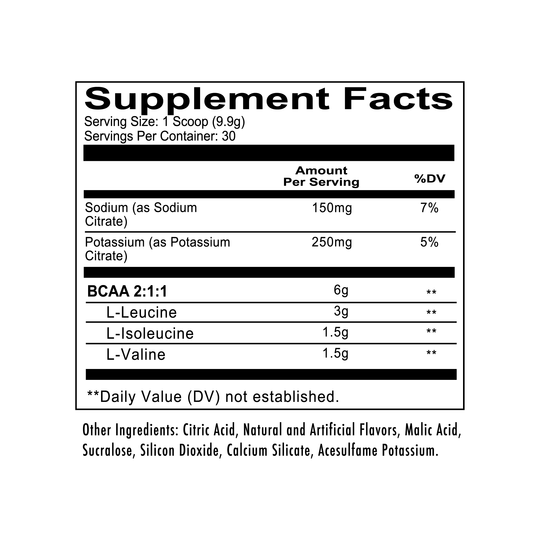 Breach - Blue Lemonade Supplement Fact
