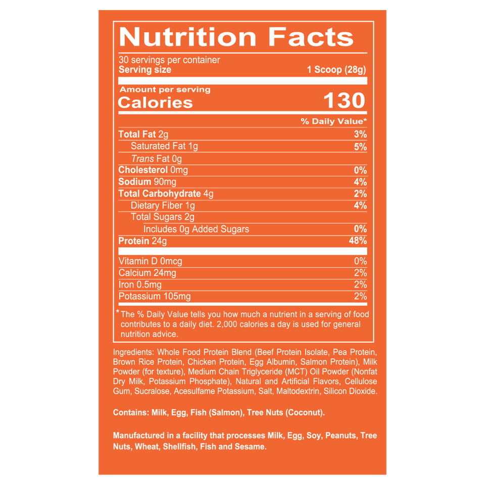 MRE Lite - Animal Based Protein (2 LB) - Juniors - Raspberry Swirl Supp Fact