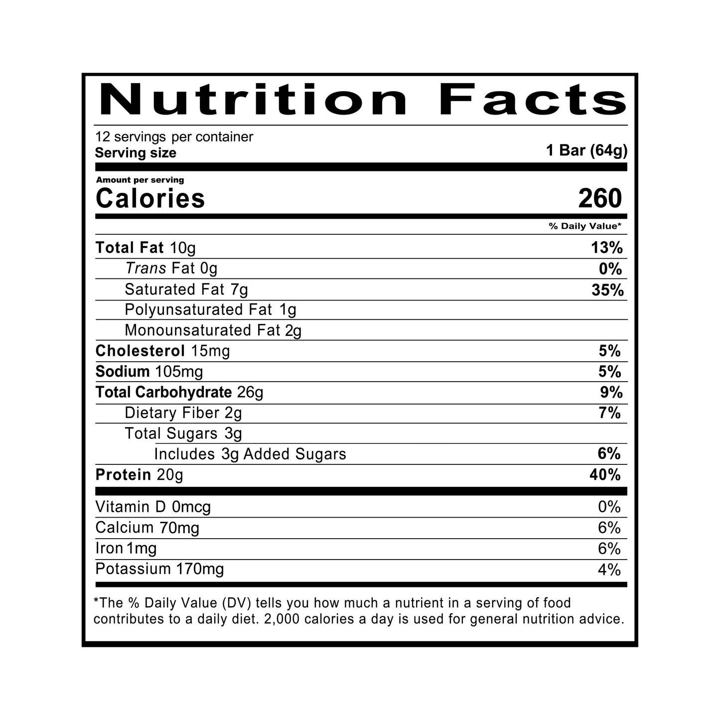 MRE Bar - Mossy Oak - Caramel Trail Mix Supp Facts