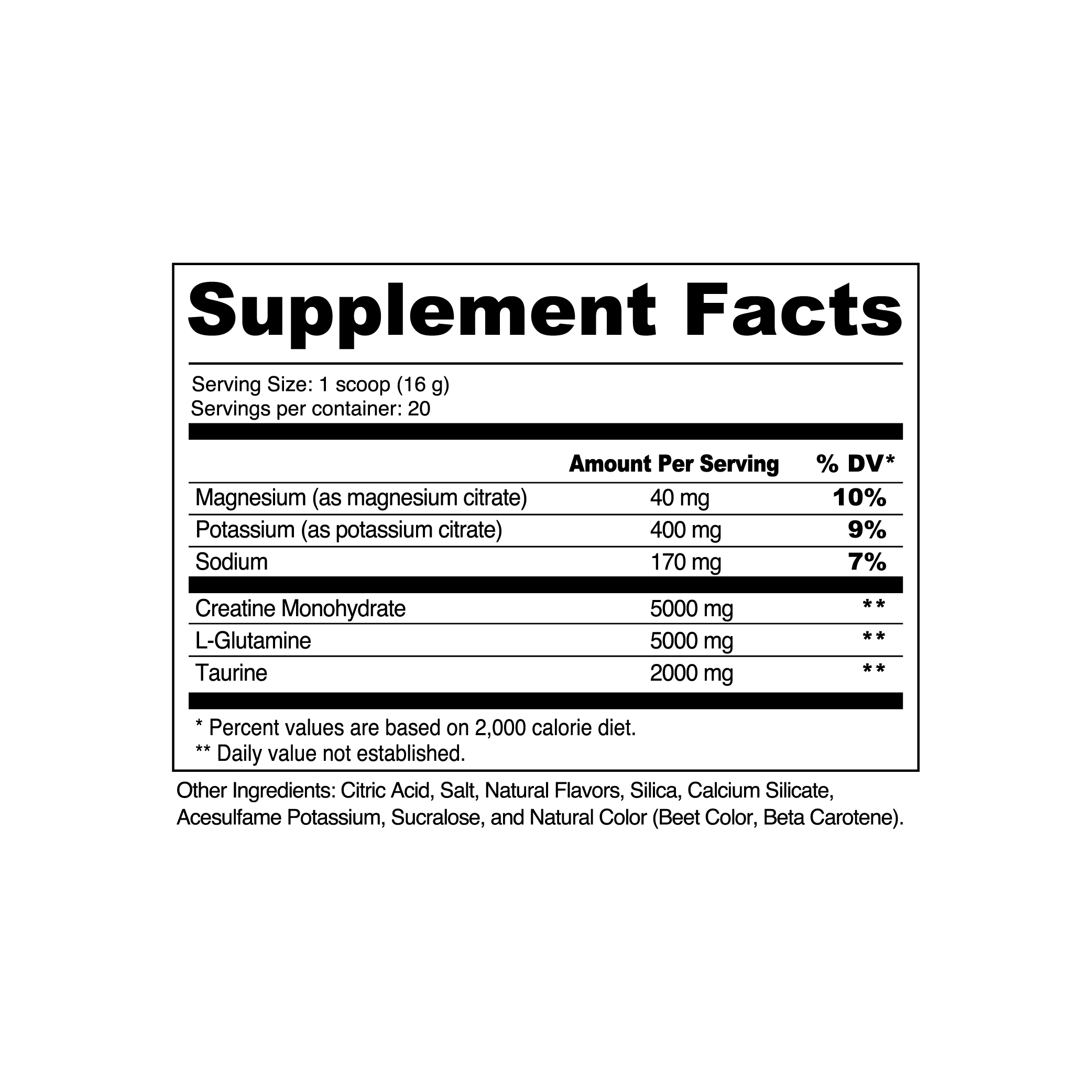 COACH PRIME CREATINE + HYDRATION
 Supp Fact