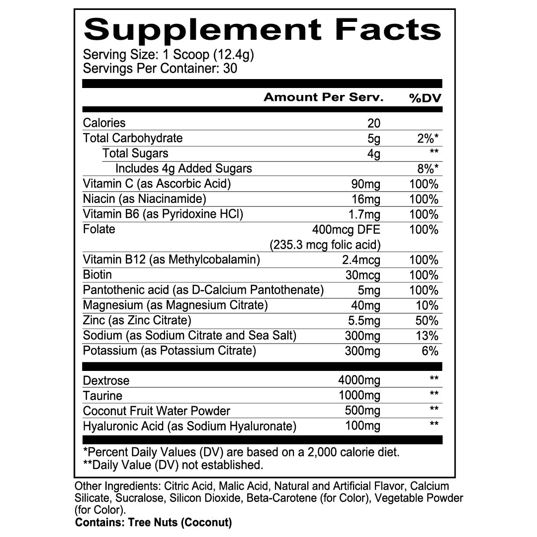 CANTEEN - Orange Crush Supplement Fact