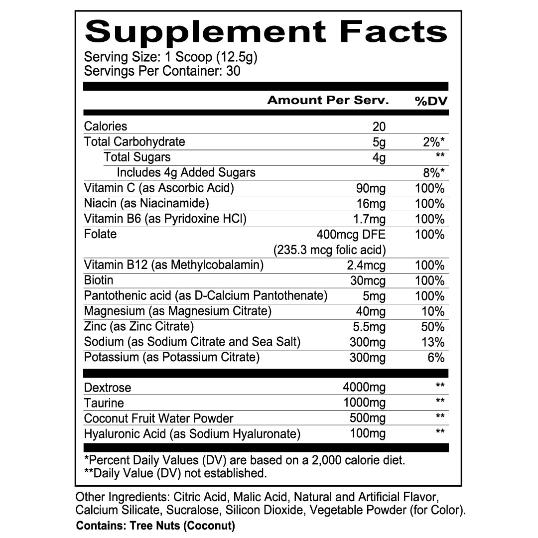 CANTEEN -Strawberry Lemonade Supplement Fact