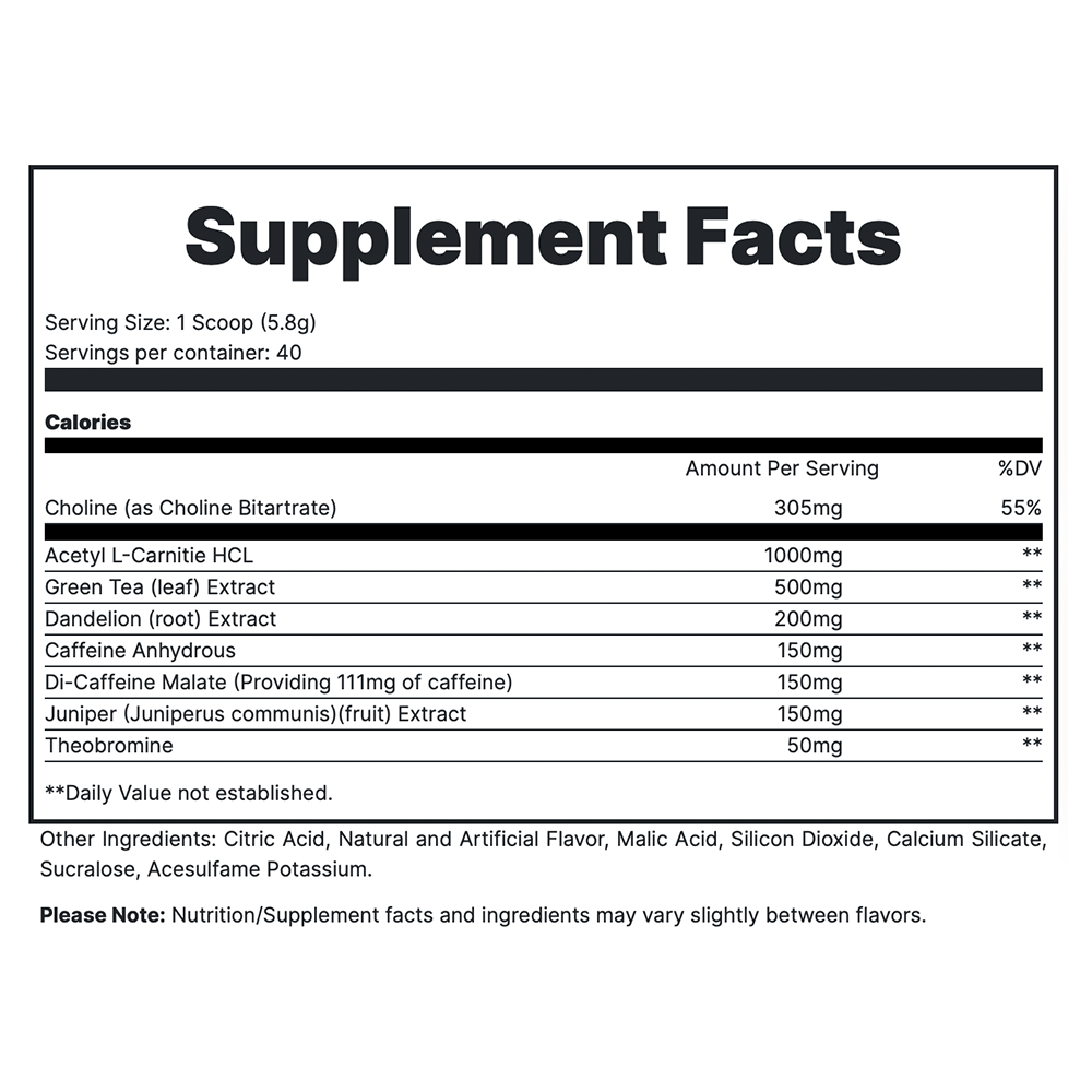 Double Tap - Orange Crush Supplement Fact