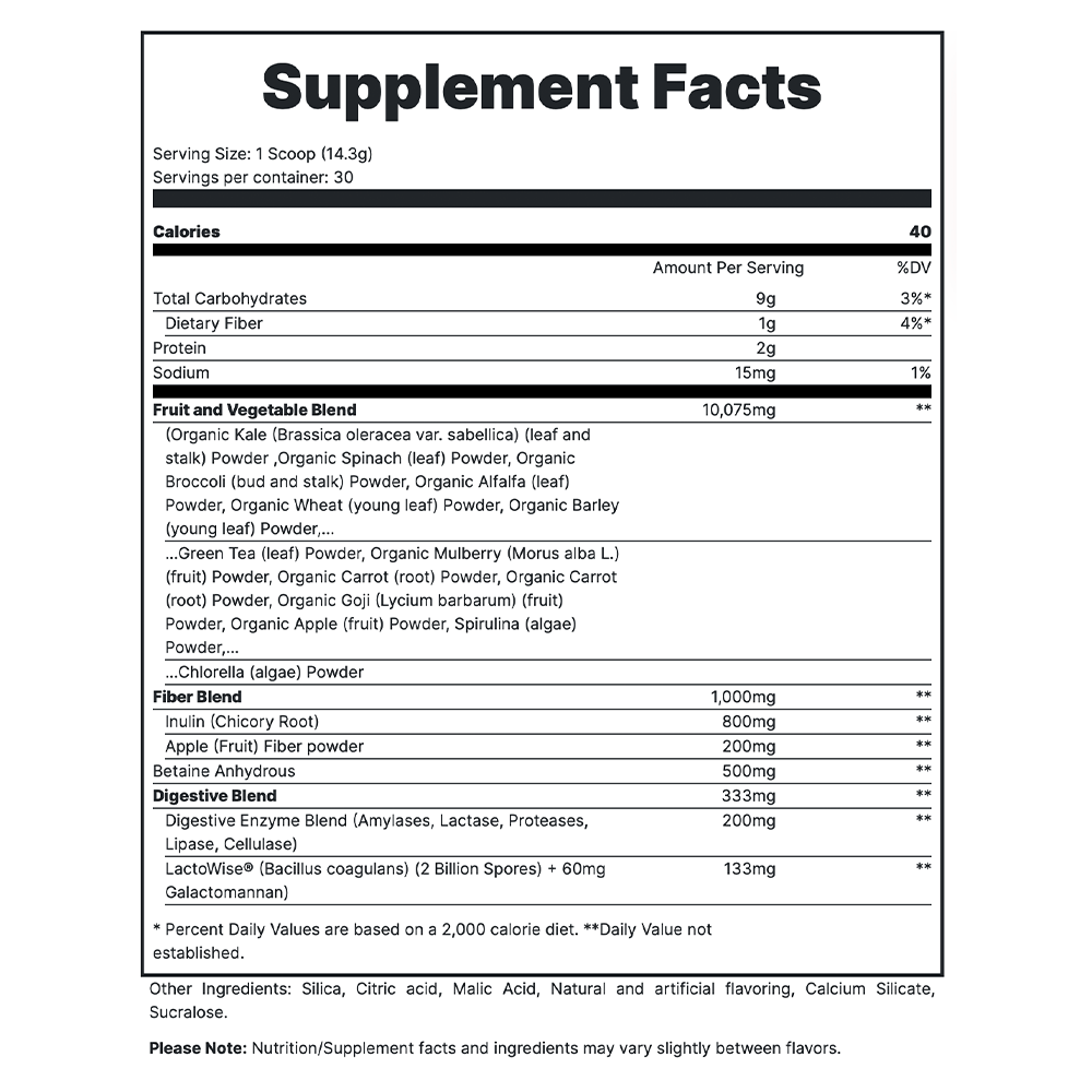 GI Juice -Pineapple Banana Supp Fact