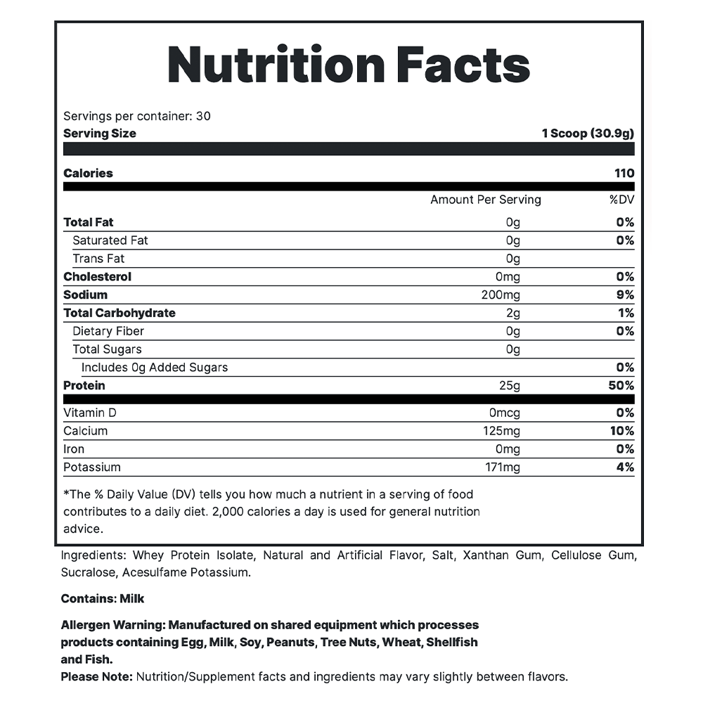 Isotope - Chocolate Supp Fact