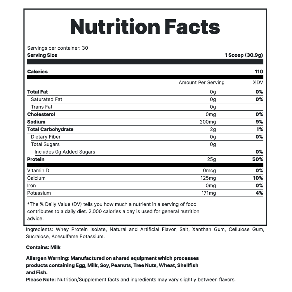 Isotope - Peanut Butter Chocolate Supp Fact