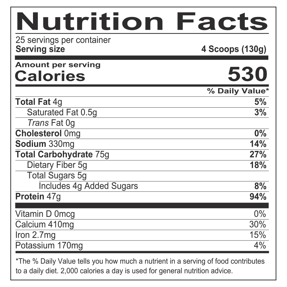 MRE Meal Replacement, Whole Food Protein (7 LB) - Cookies N Cream Supplement Facts