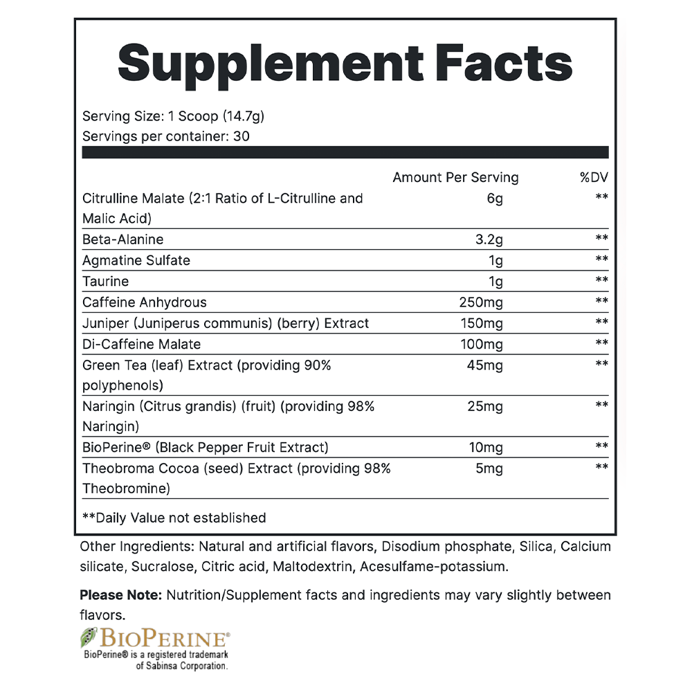 Total War - Rainbow Candy Supplement Fact