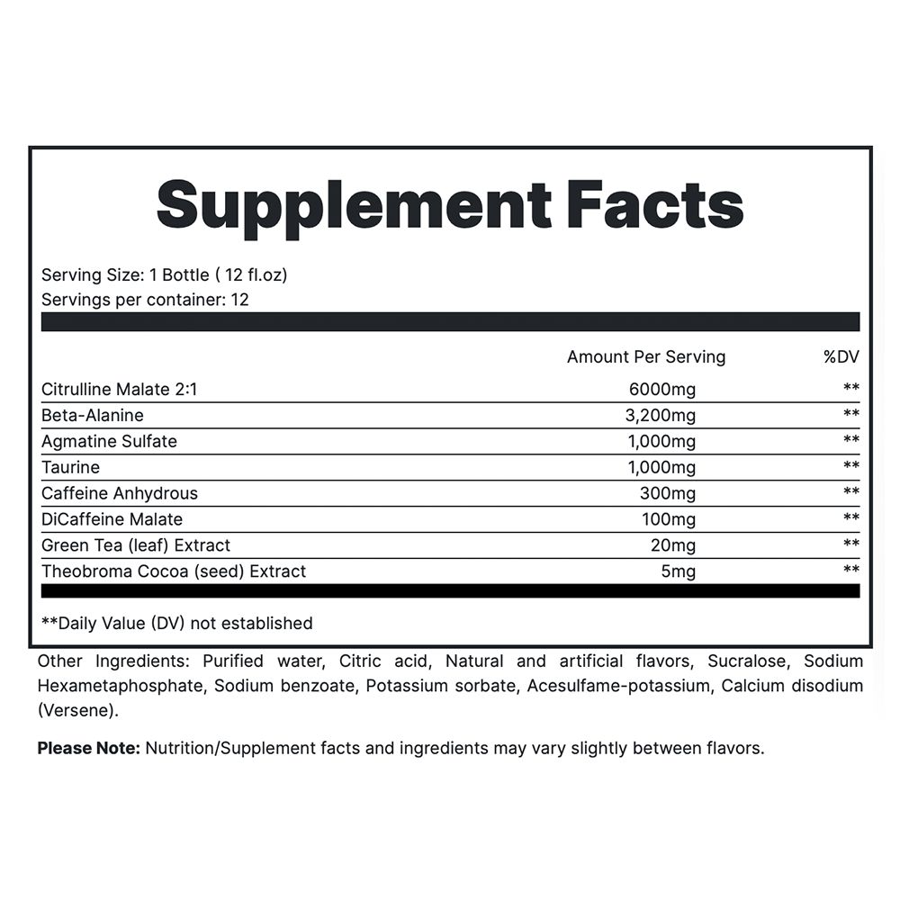 RTD - Sour Gummy Bear Supp Fact