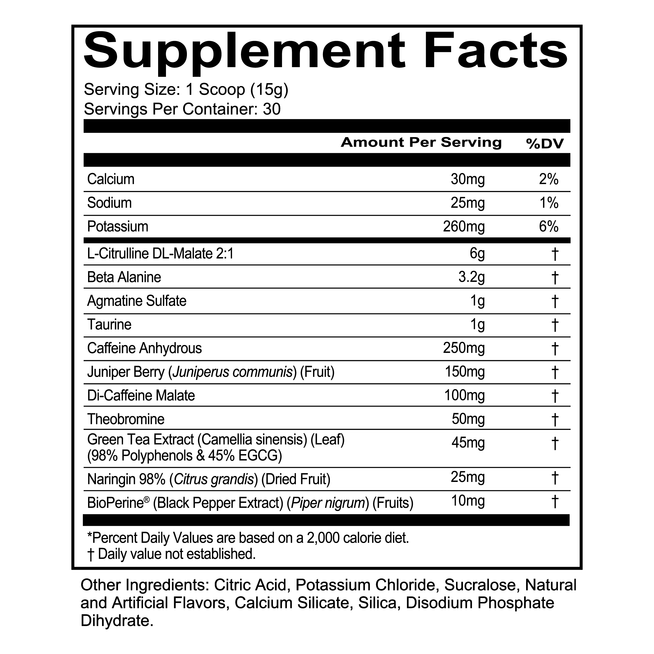 Total War - Tropical SnowCone Supp Facts